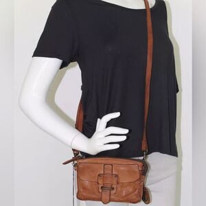 Harbour 2nd Leather Luna,Cognac Belted Crossbody Bag Genuine leather bag